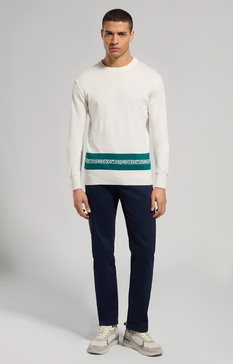 Dirk Bikkembergs Men's Pullover With Striped Detail