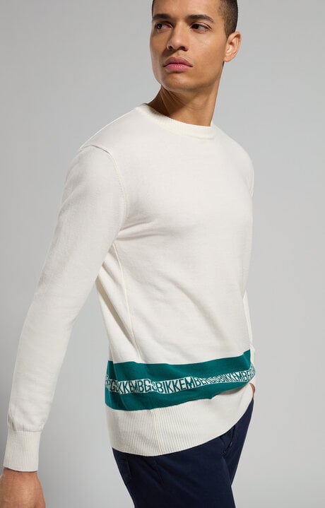 dirk bikkembergs Men's pullover with striped detail