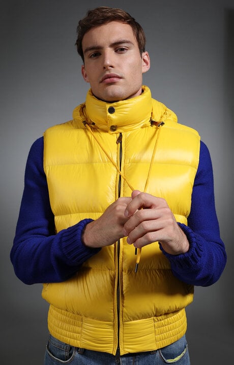 dirk bikkembergs Men's sleeveless yellow down jacket