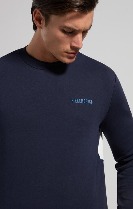dirk bikkembergs Men's sweatshirt with contrast intarsia