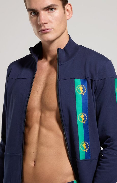 dirk bikkembergs Men's sweatshirt with striped details