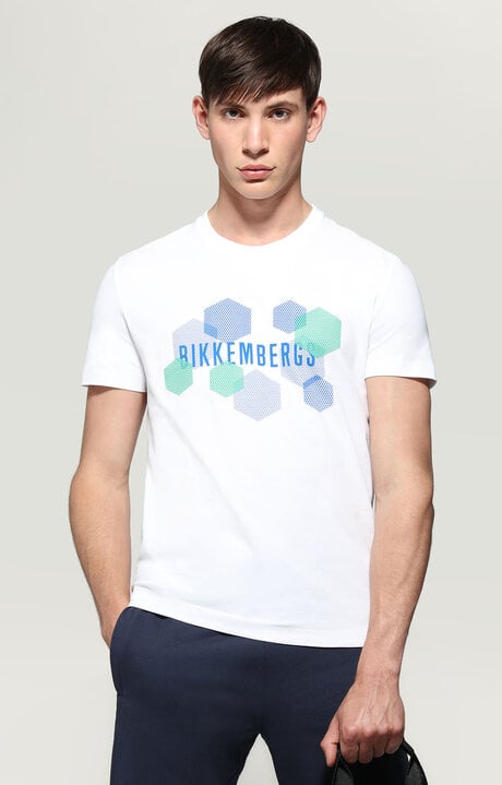 Dirk Bikkembergs Men's T-shirt With Hexagonal Print