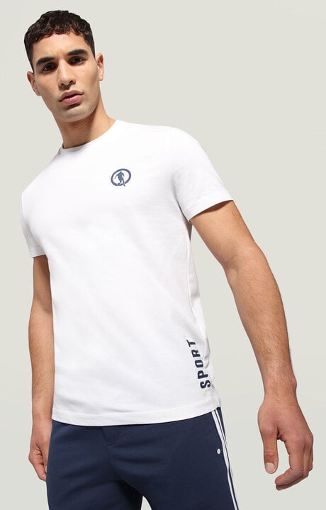 dirk bikkembergs Men's T-shirt with sport print in front and back
