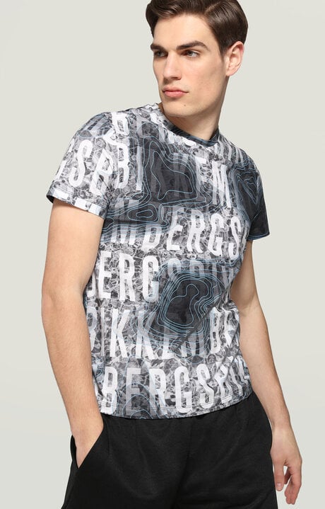 dirk bikkembergs Men's T-shirt with water map print