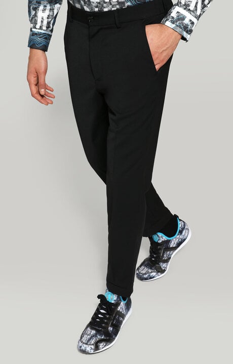 dirk bikkembergs Men's trousers slim fit with elastic waist