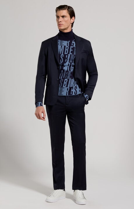 Dirk Bikkembergs Men's Turtleneck Pullover With Jacquard Logo