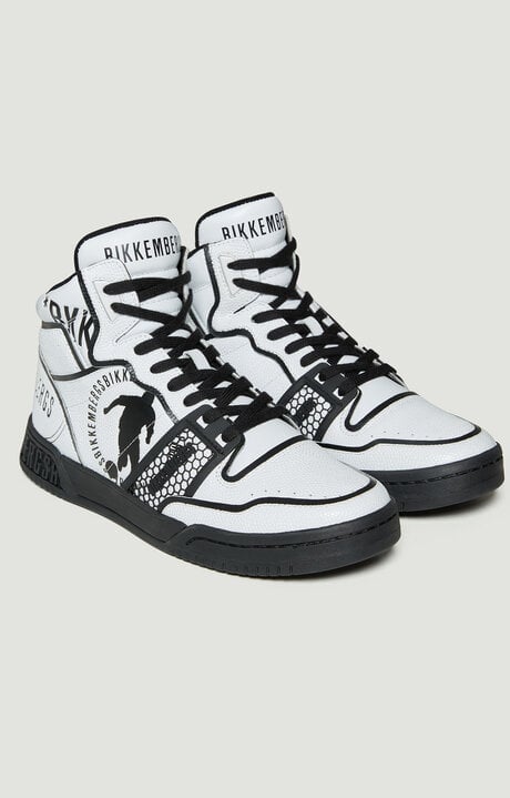dirk bikkembergs Scoby men's high top leather basketball sneakers