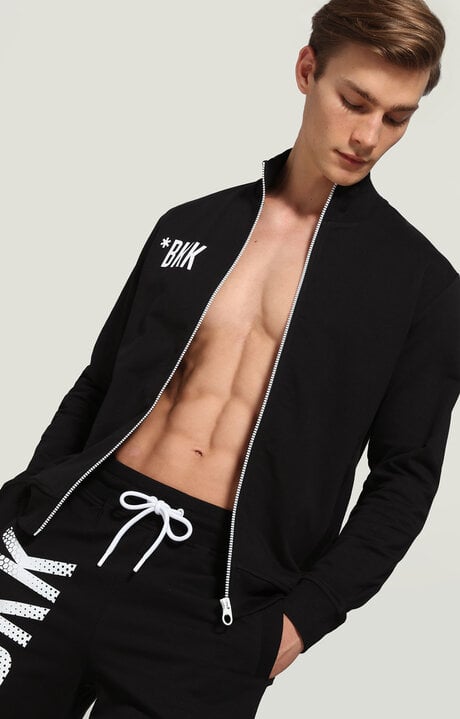 dirk bikkembergs Sweatshirt with zipper and ribbed trim