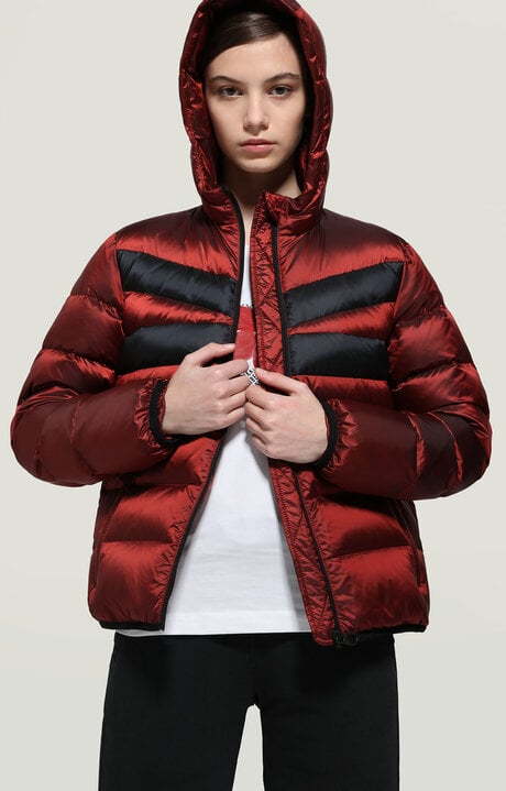 dirk bikkembergs Women's puffer jacket with stripes