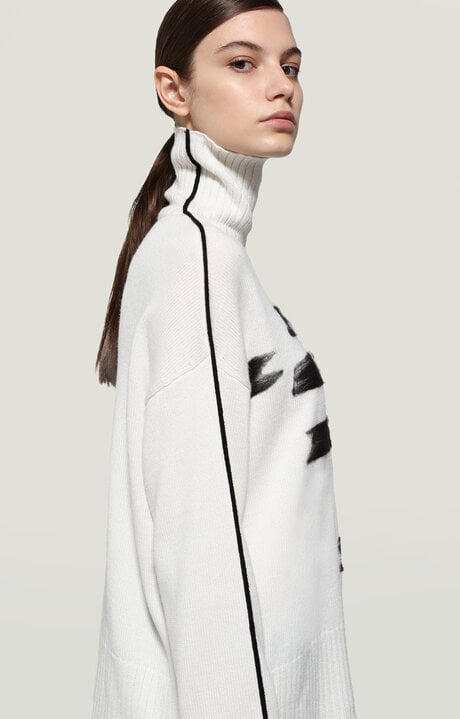 dirk bikkembergs Women's pullover with needlepunch decoration