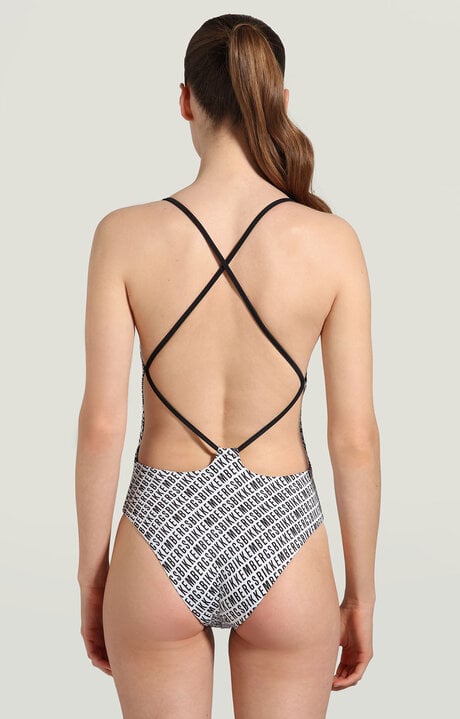 Dirk Bikkembergs Women's Swimsuit With All-over Diagonal Print