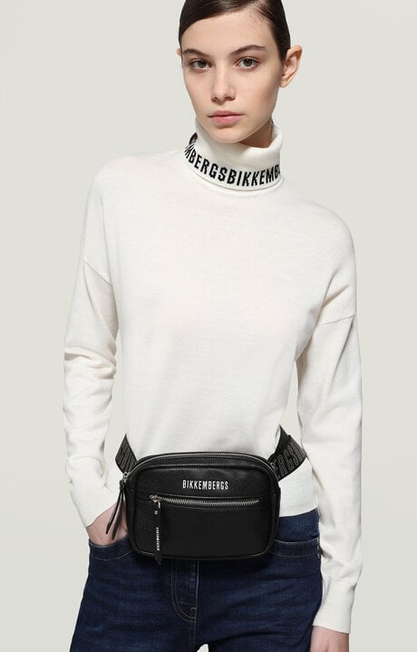 dirk bikkembergs Women's turtleneck sweater with jacquard logo