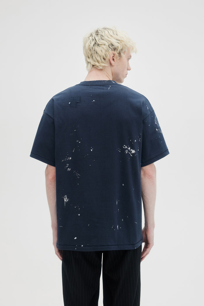 Domrebel ATELIER POCKET TEE DARK BLUE DARK BLUE PAINT