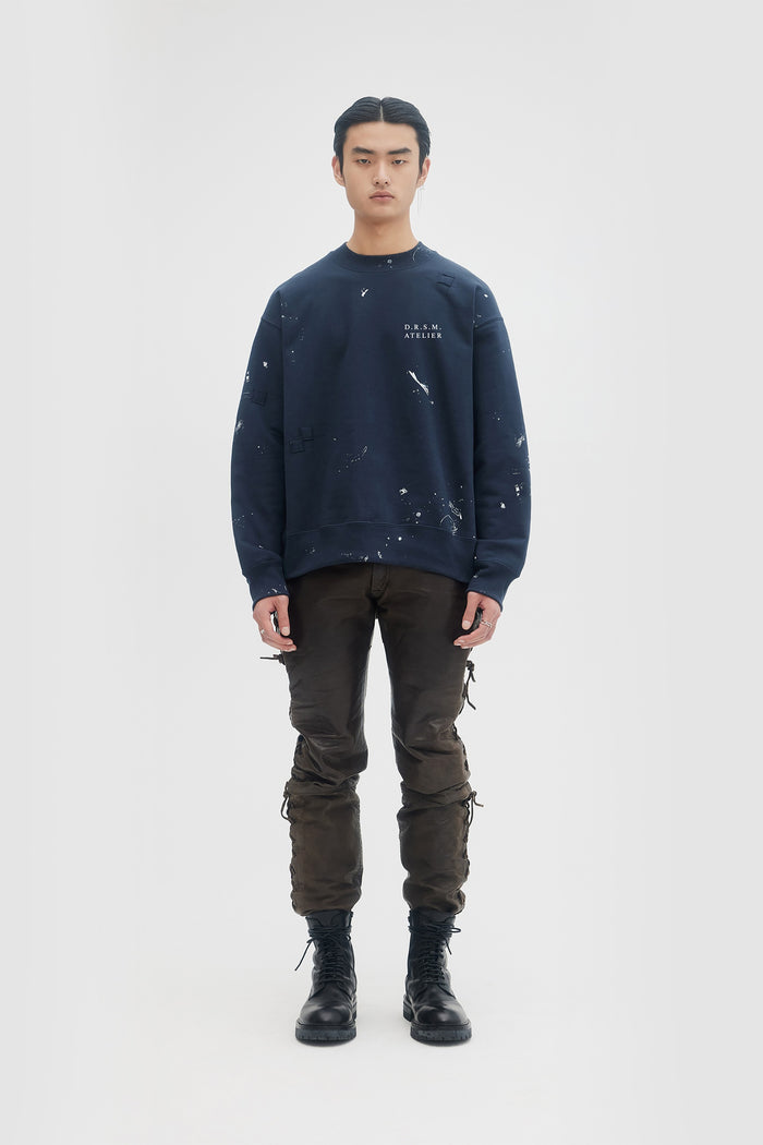 Domrebel ATELIER SWEATSHIRT DARK BLUE DARK BLUE PAINT