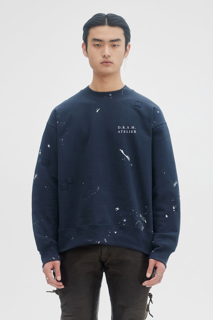 Domrebel ATELIER SWEATSHIRT DARK BLUE DARK BLUE PAINT