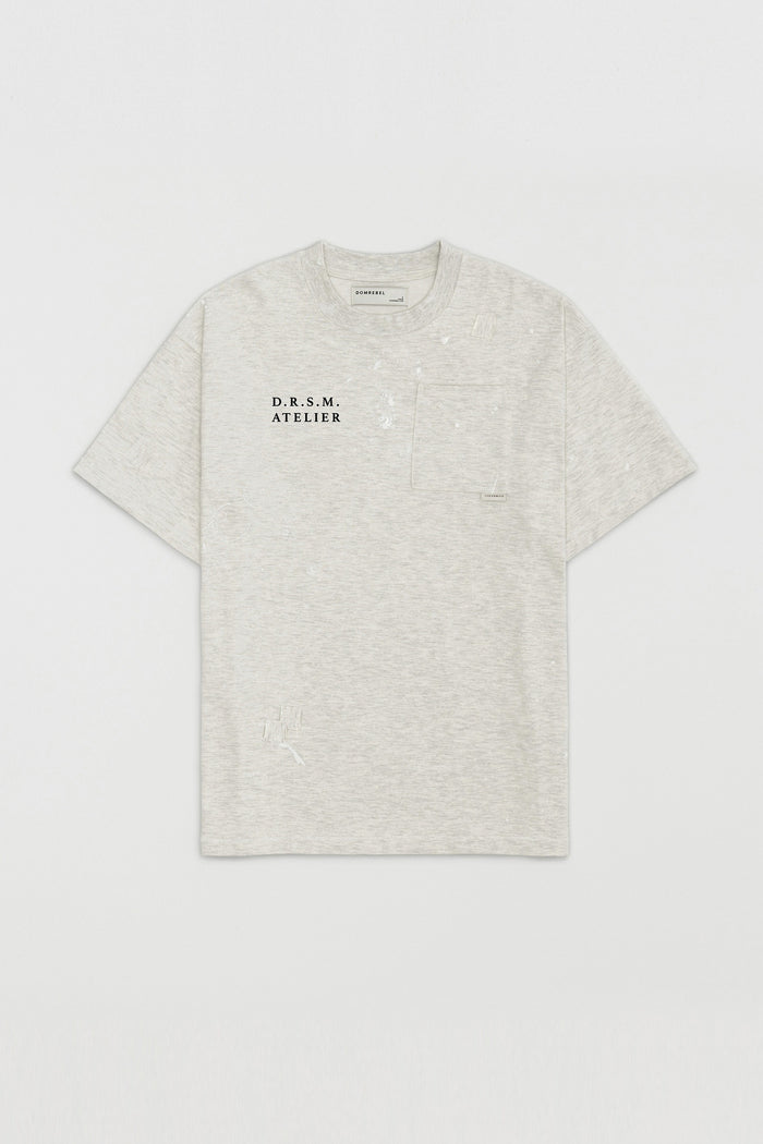 domrebel ATELIER POCKET TEE GREIGE GREIGE PAINT