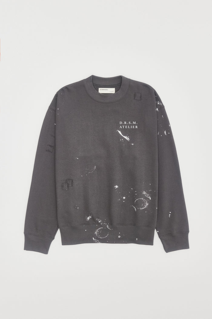 Domrebel ATELIER SWEATSHIRT COAL COAL PAINT