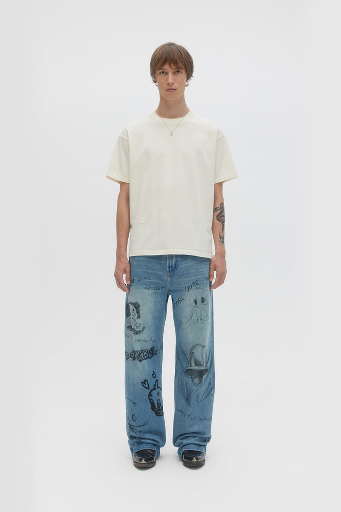 Domrebel BEAKER BOOTCUT JEANS Mid Blue