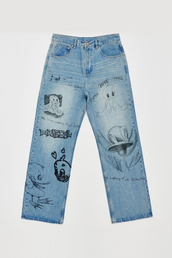domrebel BEAKER BOOTCUT JEANS Mid Blue