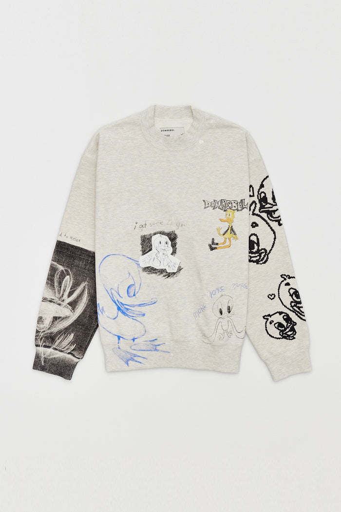 domrebel BEAKER SWEATSHIRT GREIGE