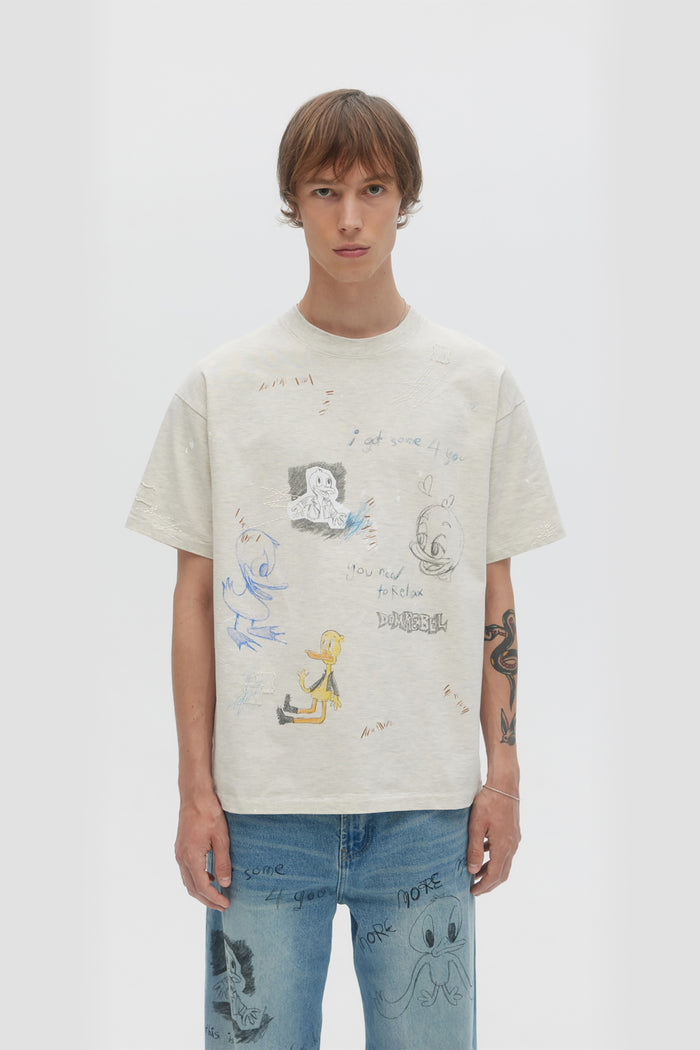 Domrebel BEAKER T-SHIRT GREIGE