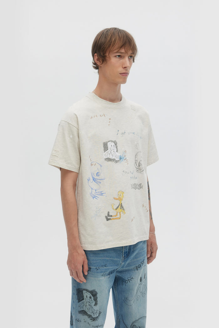 Domrebel BEAKER T-SHIRT GREIGE