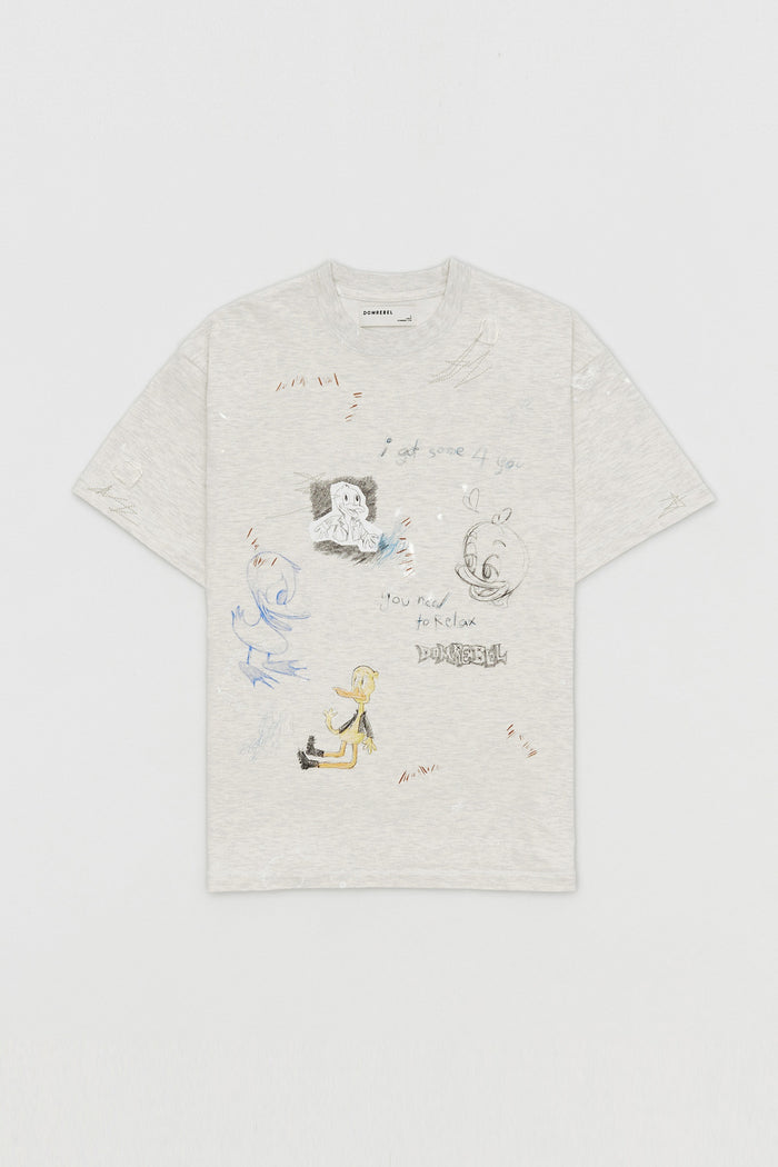 domrebel BEAKER T-SHIRT GREIGE