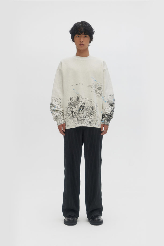 Domrebel BONES SWEATSHIRT GREIGE