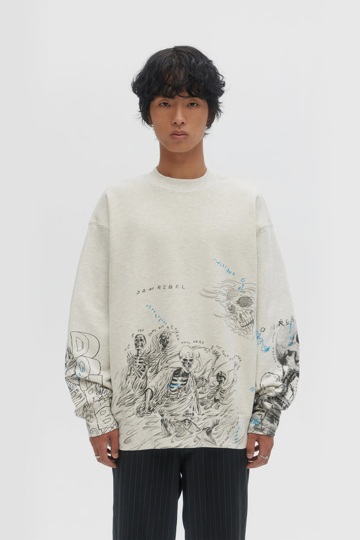 Domrebel BONES SWEATSHIRT GREIGE