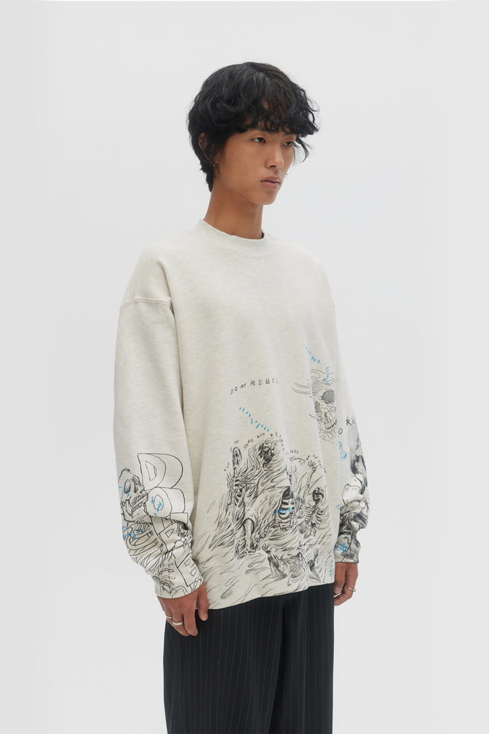 Domrebel BONES SWEATSHIRT GREIGE