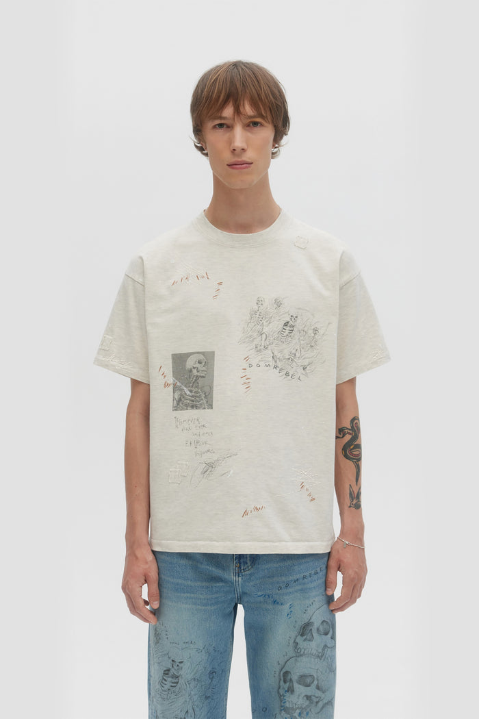 Domrebel BONES T-SHIRT GREIGE