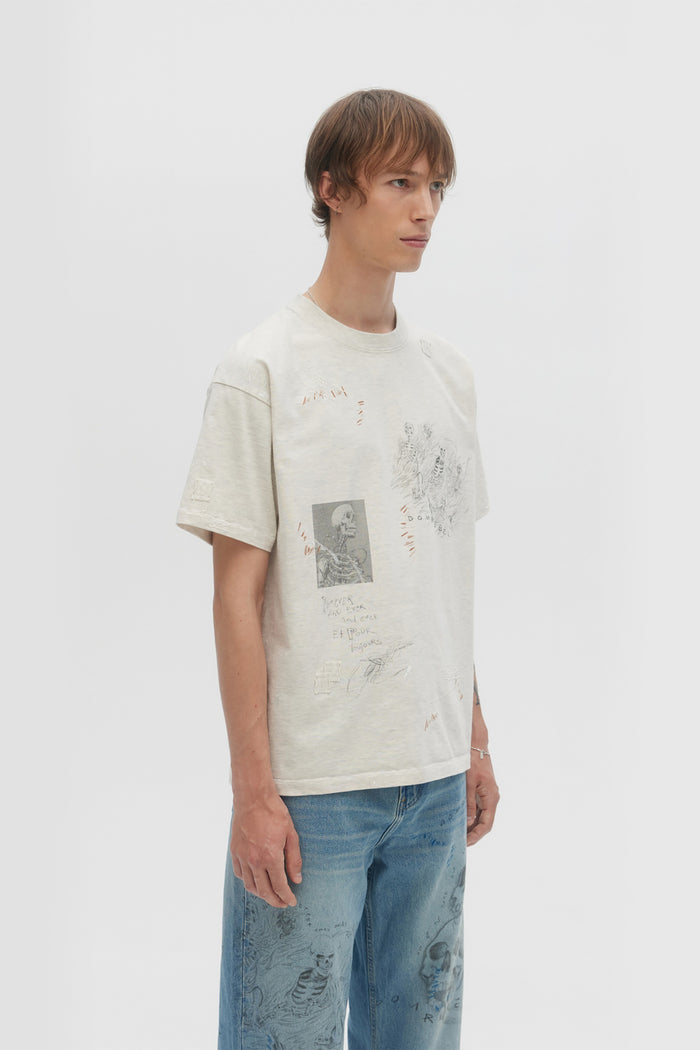 Domrebel BONES T-SHIRT GREIGE