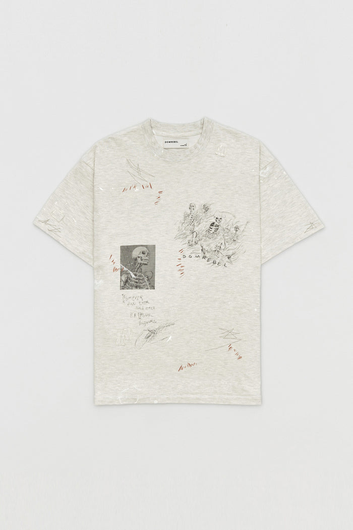 domrebel BONES T-SHIRT GREIGE