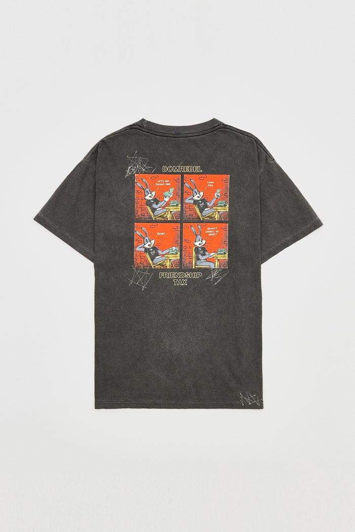 Domrebel BUNSTAR T-SHIRT Faded Black