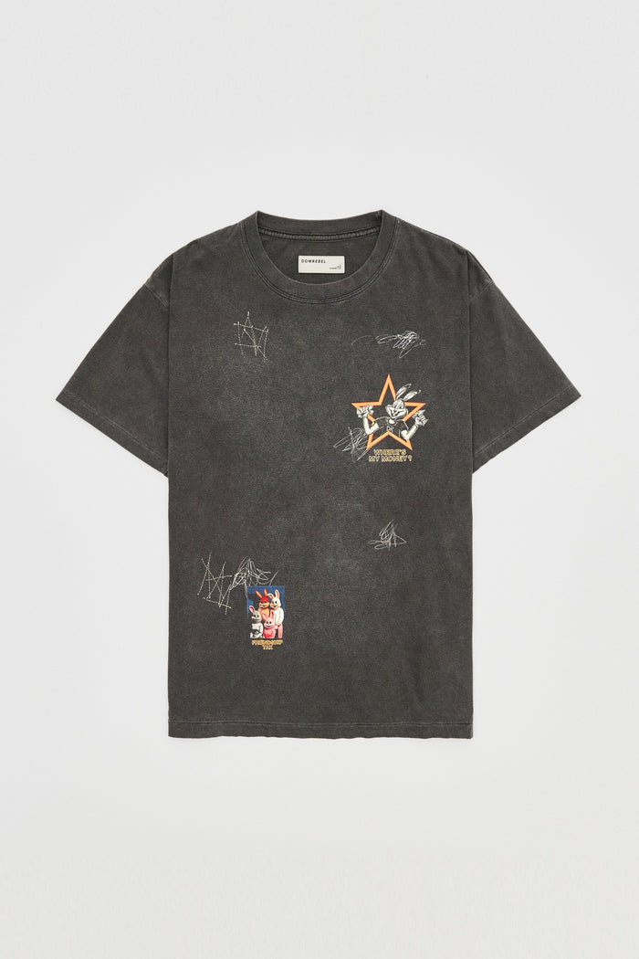 domrebel BUNSTAR T-SHIRT Faded Black