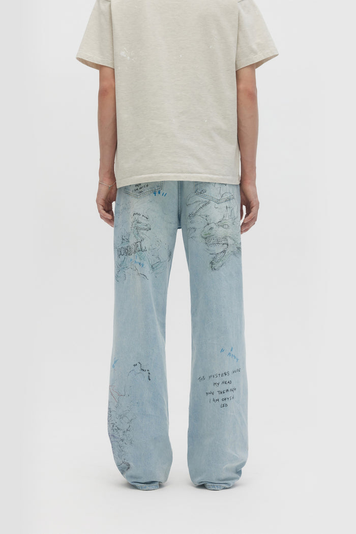 Domrebel CONFLICT BOOTCUT JEANS Light Blue