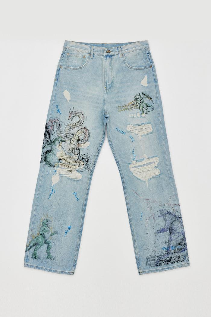 domrebel CONFLICT BOOTCUT JEANS Light Blue