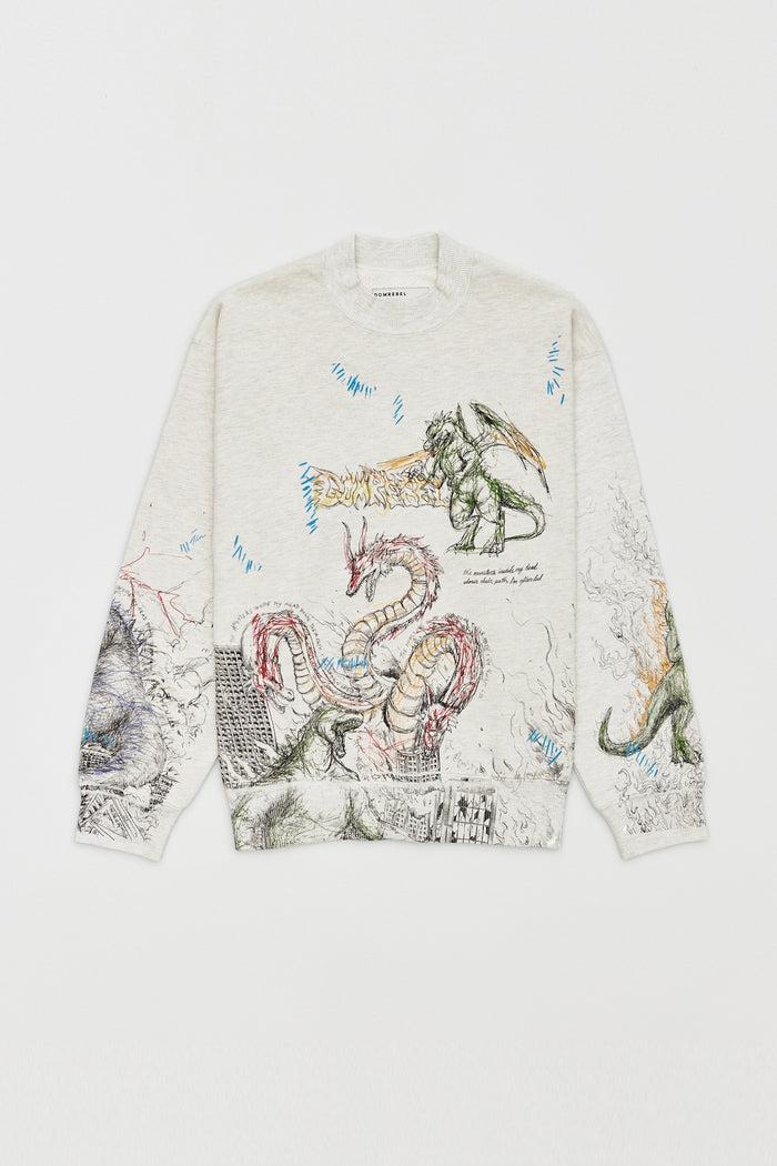 domrebel CONFLICT SWEATSHIRT GREIGE