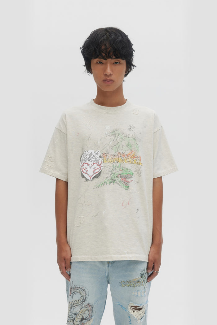 Domrebel CONFLICT T-SHIRT GREIGE