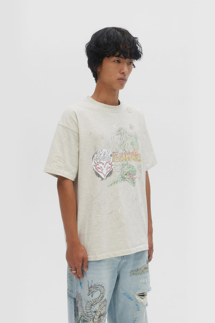 Domrebel CONFLICT T-SHIRT GREIGE