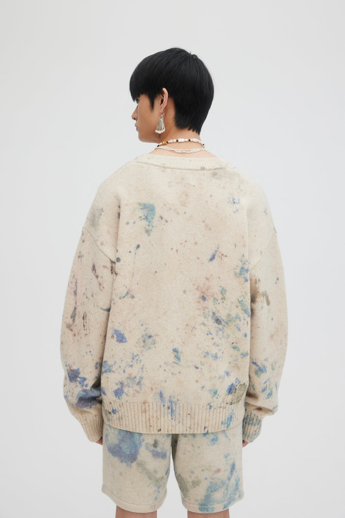 Domrebel CREATOR CARDIGAN - PRINTED Beige