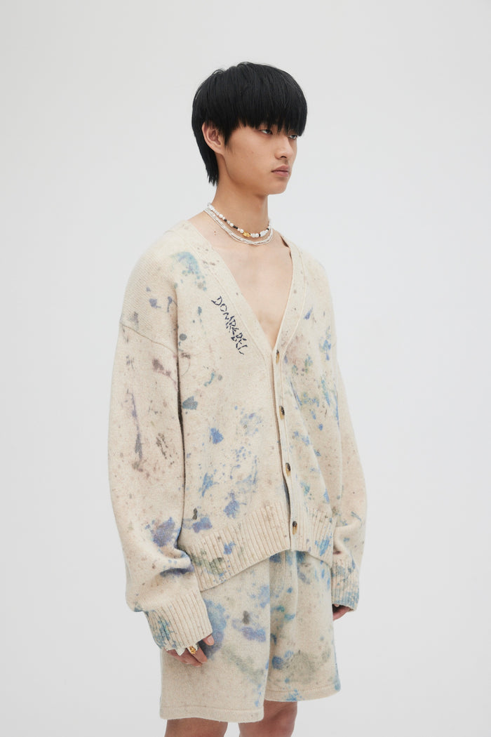 Domrebel CREATOR CARDIGAN - PRINTED Beige