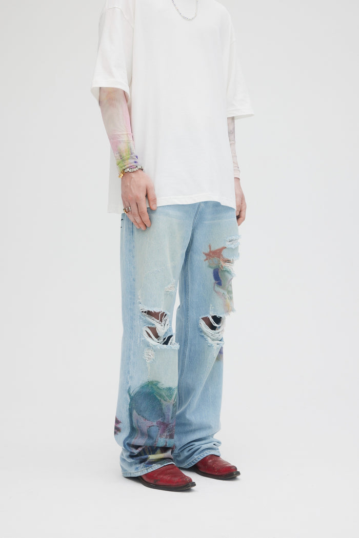 Domrebel CREATURE BOOTCUT JEANS Light Blue