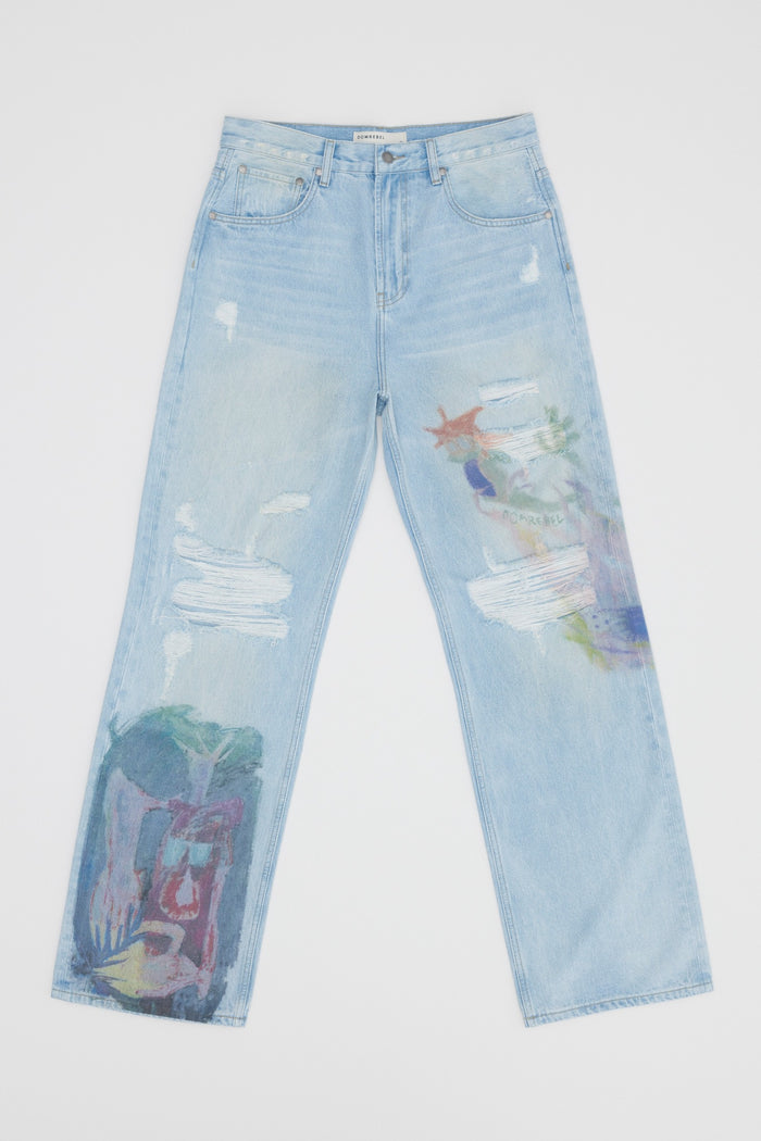 Domrebel CREATURE BOOTCUT JEANS Light Blue