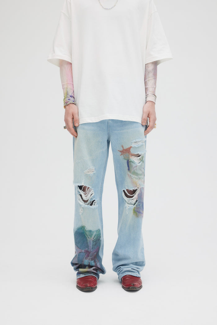 domrebel CREATURE BOOTCUT JEANS Light Blue