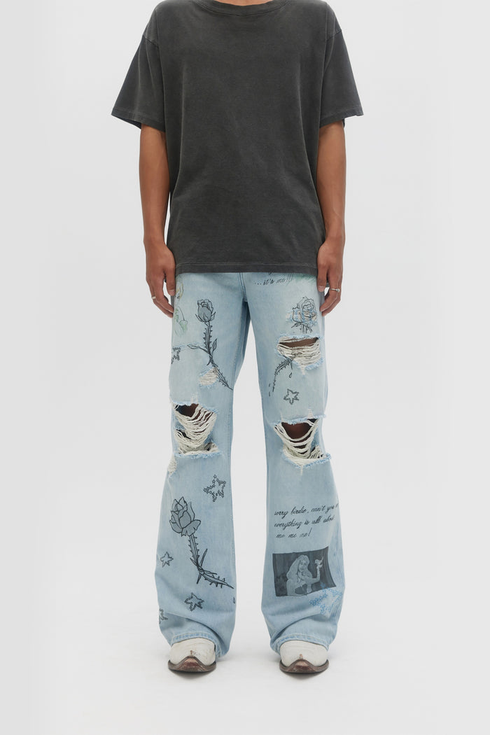 Domrebel DIVA BOOTCUT JEANS Light Blue