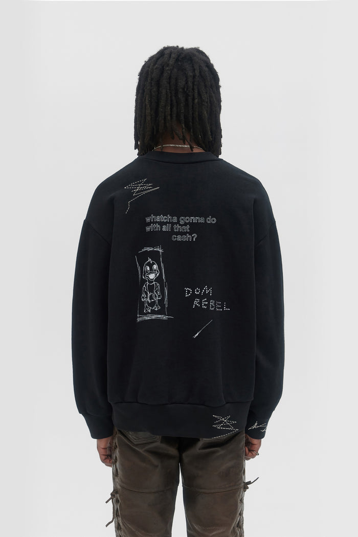 Domrebel DOLLARS SWEATSHIRT Black