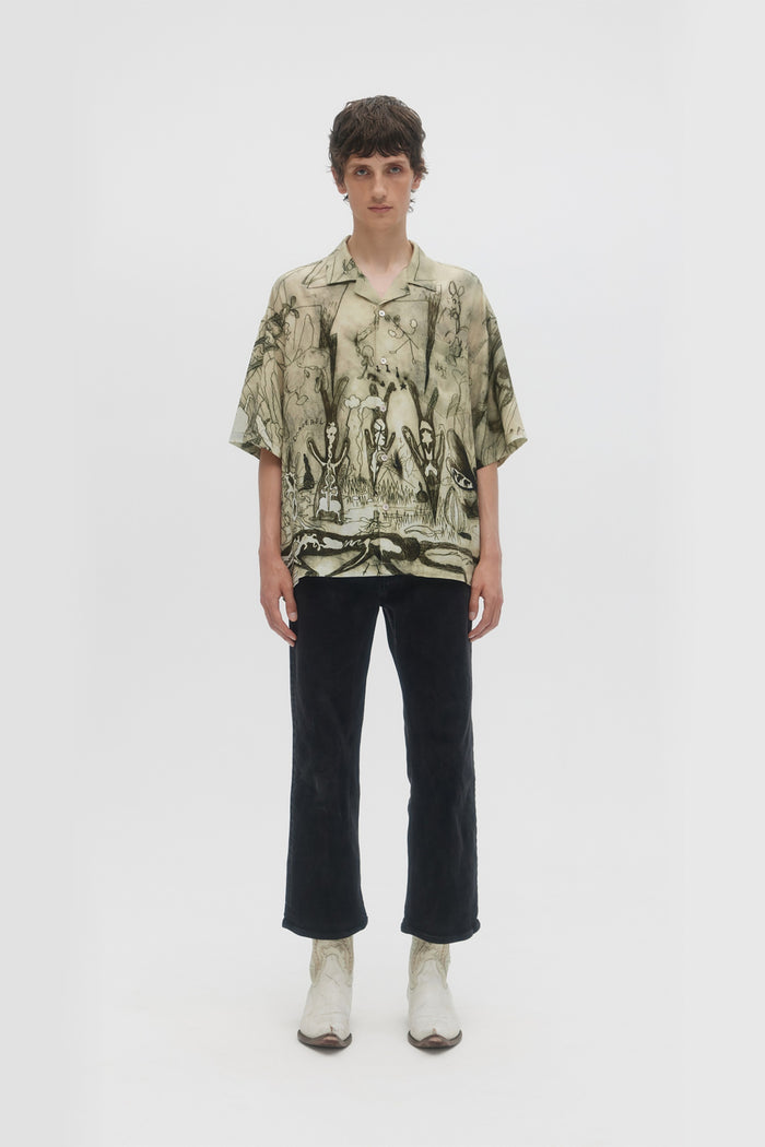 Domrebel ELYSIUM CAMP COLLAR SHIRT Beige