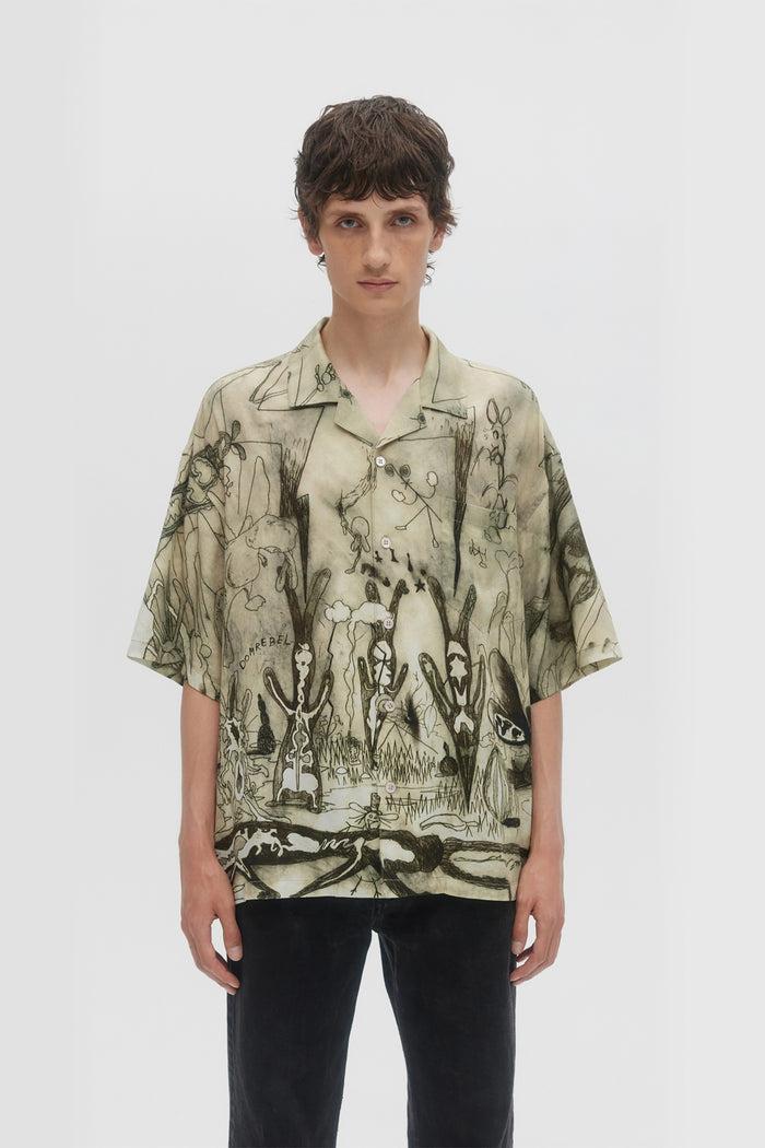 Domrebel ELYSIUM CAMP COLLAR SHIRT Beige