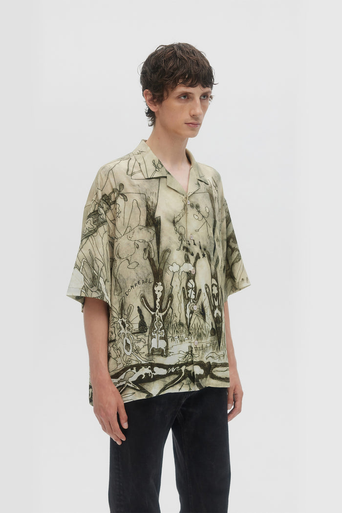 Domrebel ELYSIUM CAMP COLLAR SHIRT Beige